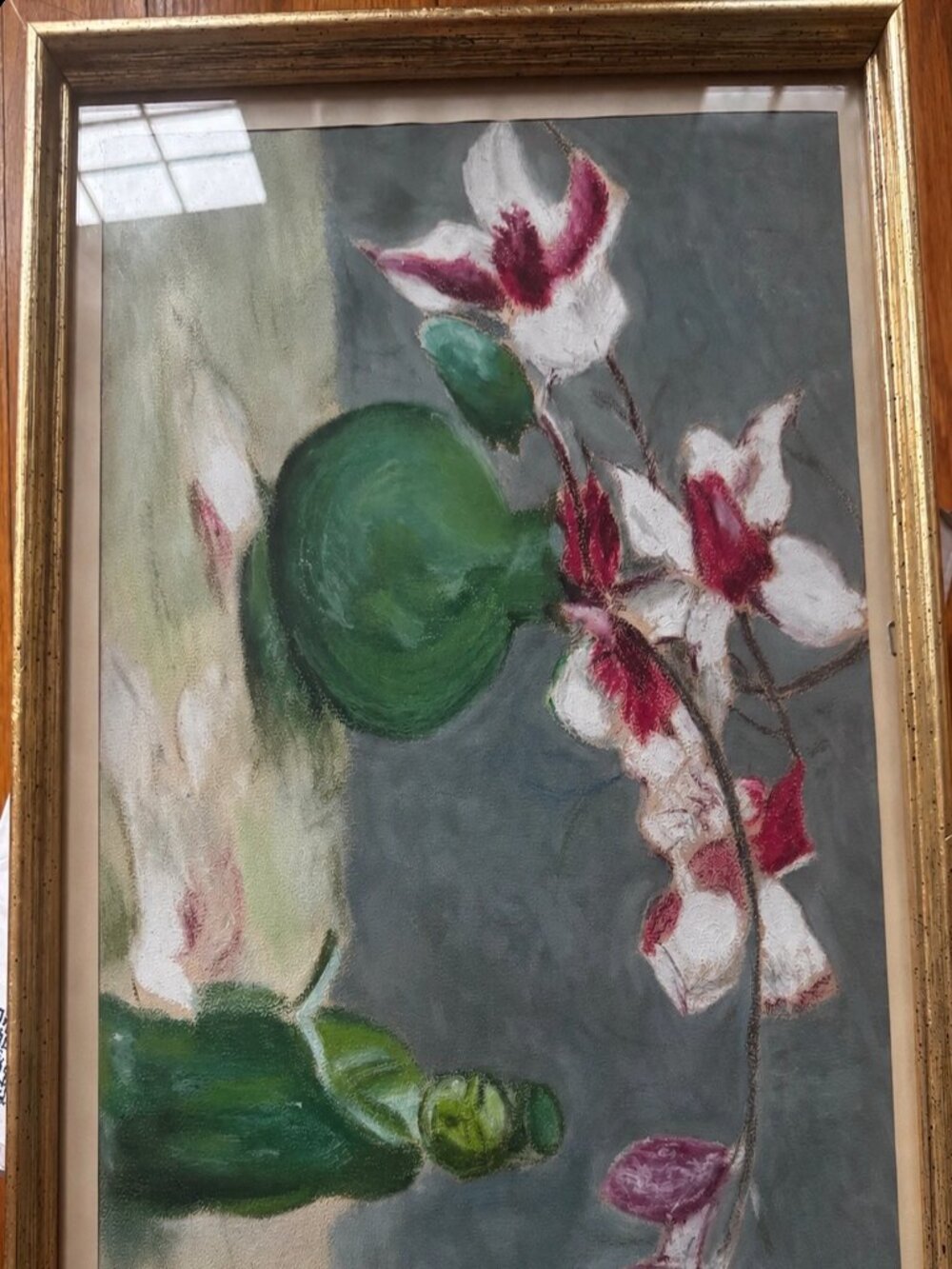 An Original Impressionist: Orchid Guanyin Painting  16.5" x 12.5"